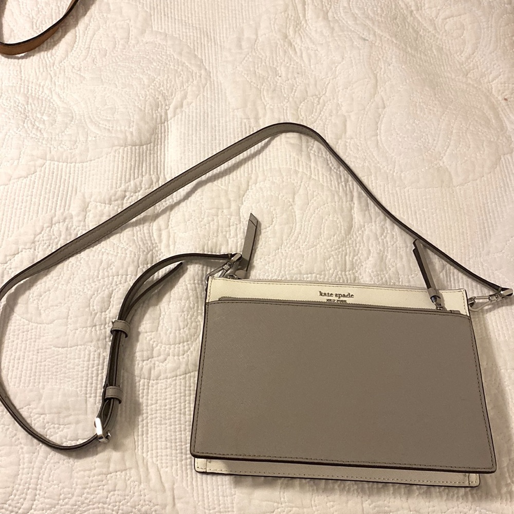 Kate Spade white and gray crossbody